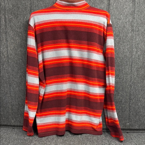 The North Face Red and Gray Zip Up Sweater with Bold Stripes - Picture 4 of 5